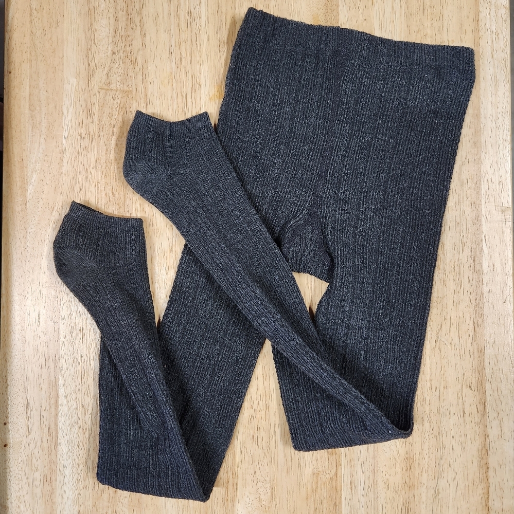 Gray Knit Leggings/Tights Size S